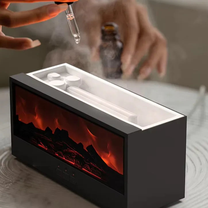 Portable Fireplace Diffuser Aroma Diffuser Essential Oil Diffuser USB Flame Air Humidifier Aromatherapy Charcoal Combustion